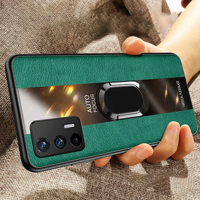 Funda de cuero de lujo para teléfono móvil, carcasa con anillo para Realme GT Neo 2 2T Flash GT Master Explorer, Realme Q2 Q3 Q5 Pro - imagen 2