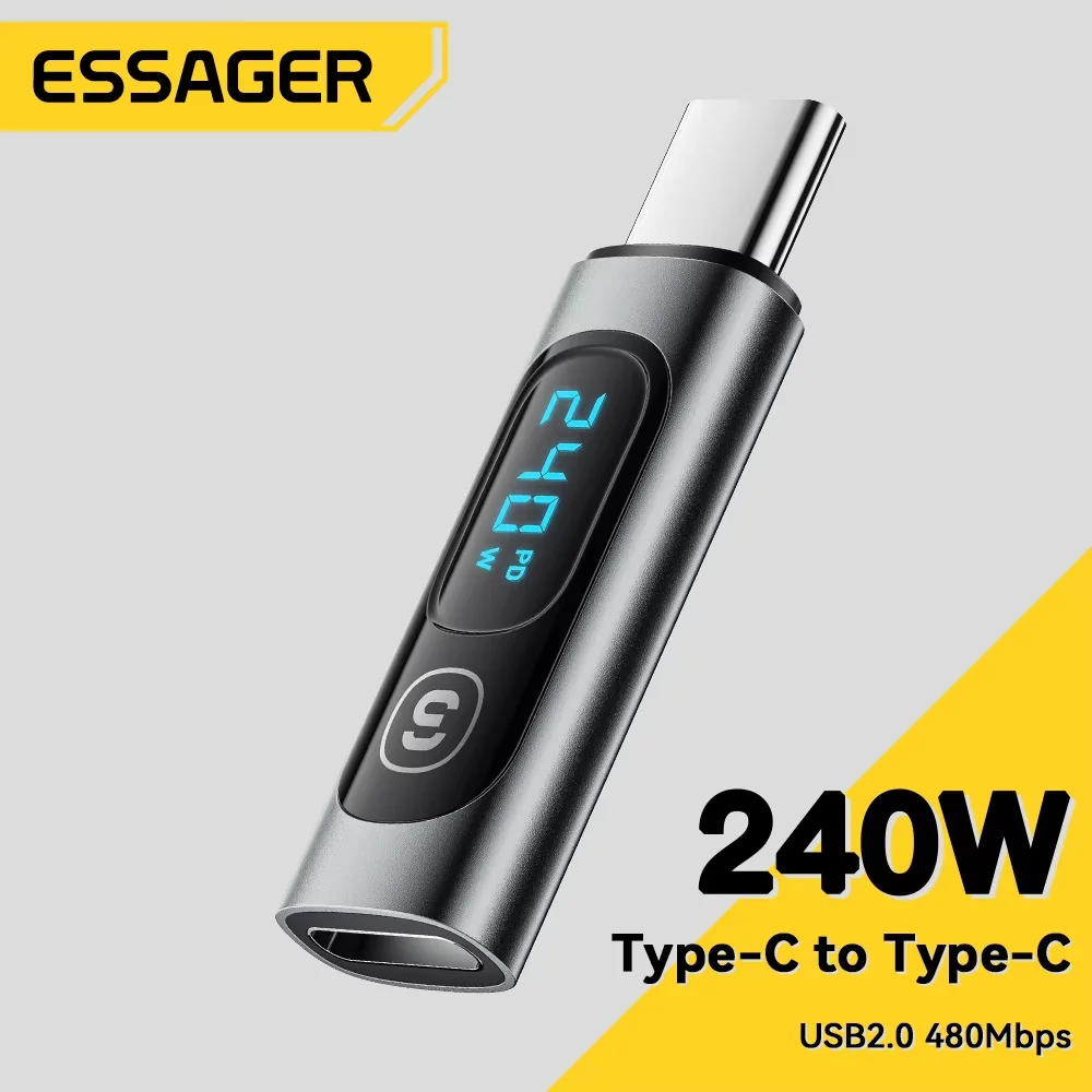 Essager PD 240W OTG tipo C macho a tipo C hembra adaptador convertidor para teléfono inteligente tableta carga rápida USB tipo c conector OTG - imagen 2