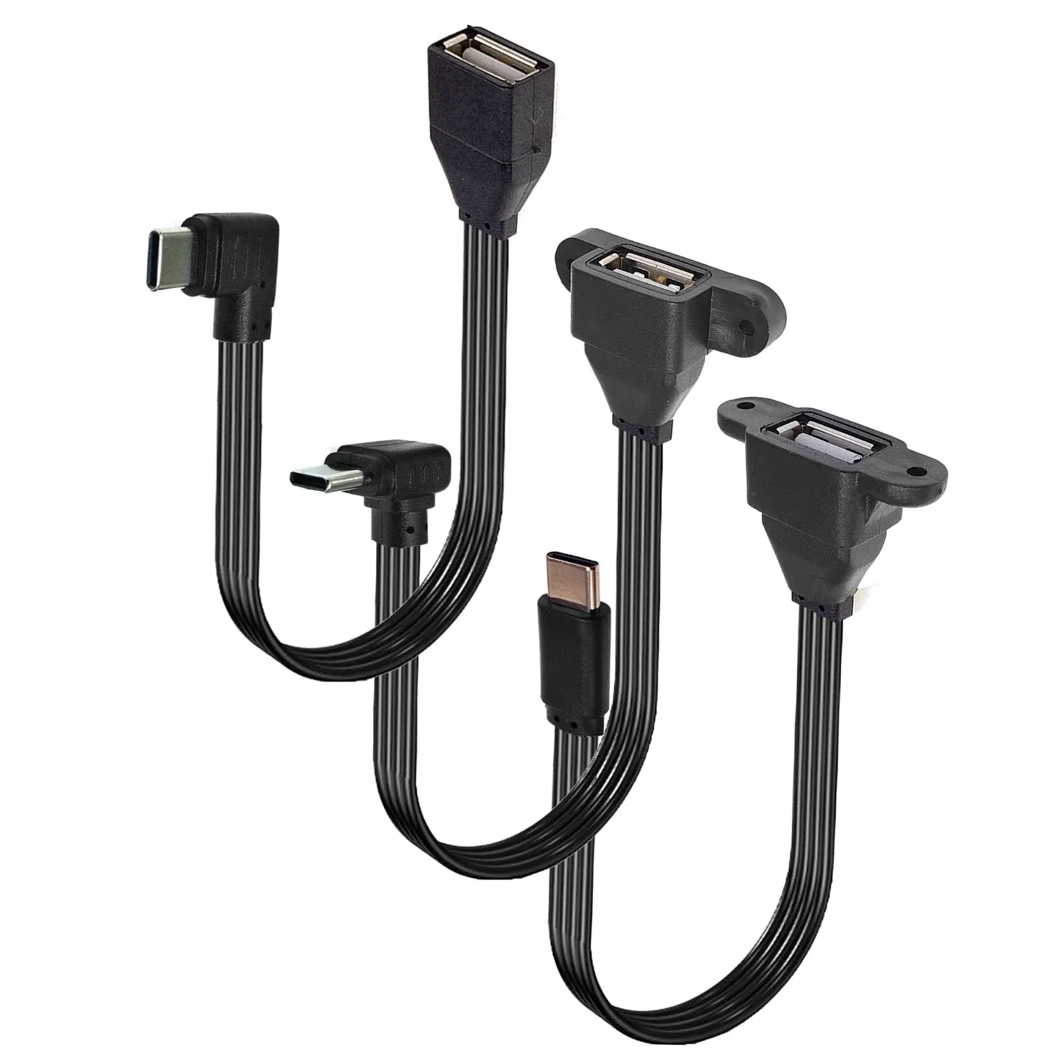 Cable plano USB tipo C a OTG USB, adecuado para teléfonos y computadoras con función en adaptador TYPE-C macho de 90 grados a USB 2,0 hembra - imagen 5