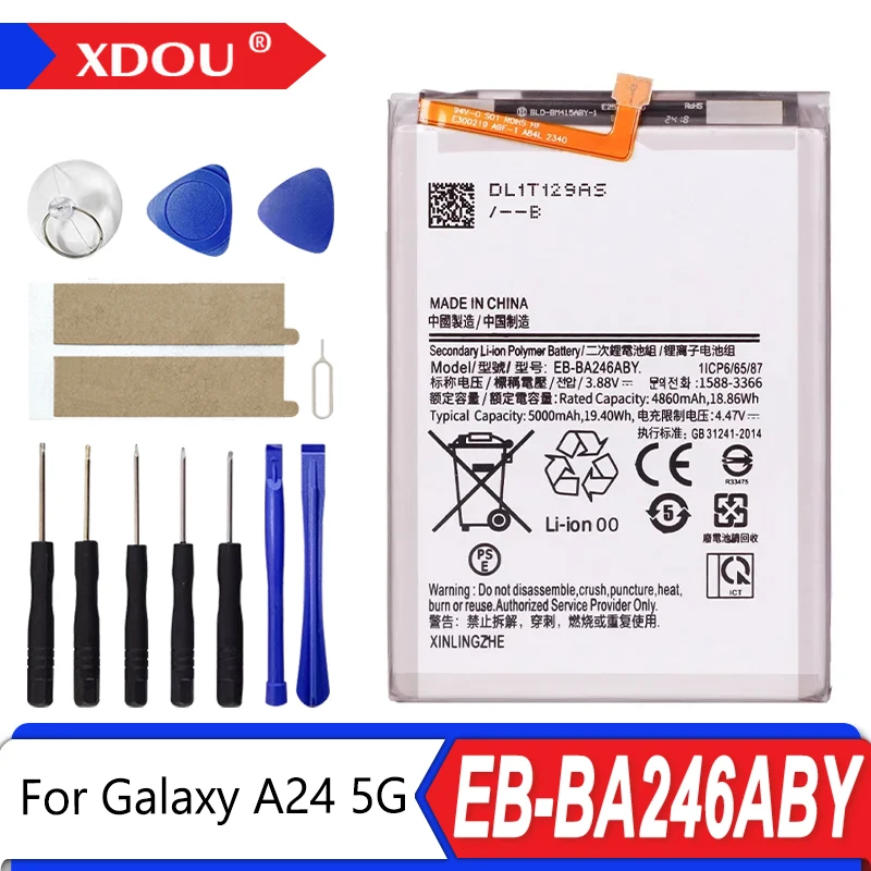 Nueva batería EB-BA246ABY de 5000mAh para Samsung Galaxy A24 5G baterías de teléfonos móviles + herramientas