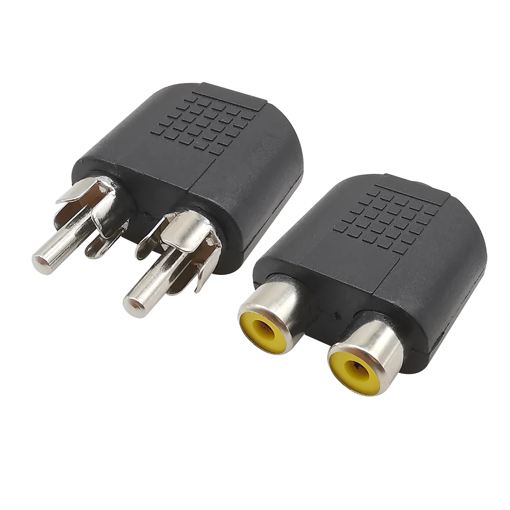 Adaptador de Conector estéreo para altavoz, convertidor de Audio, 1 piezas, 3,5mm, enchufe hembra a 2X RCA macho
