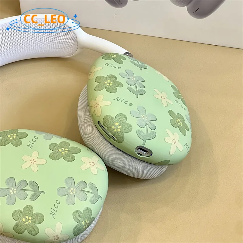 Funda de silicona suave para AirPods Max, carcasa protectora a prueba de golpes, con dibujos de flores, Panda - imagen 4