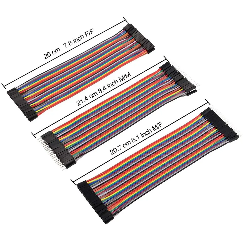Cable de cable Dupont de línea macho a macho hembra a hembra DuPont de 40PIN 20CM para Kit de bricolaje Arduino - imagen 2