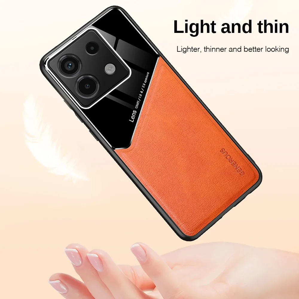 Funda con textura de cuero para Xiaomi Redmi Note Pro 13 5G Note 12 Pro 12S 11 11S con funda magnética para coche Fundas Capa - imagen 3