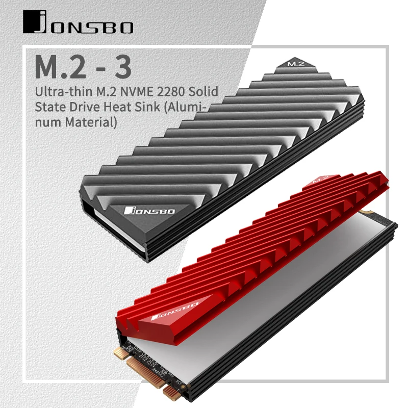 Disipador de calor JONSBO M.2 SSD NVMe 2280 disipador de calor de aluminio de disco duro de estado sólido con almohadilla térmica accesorios de PC