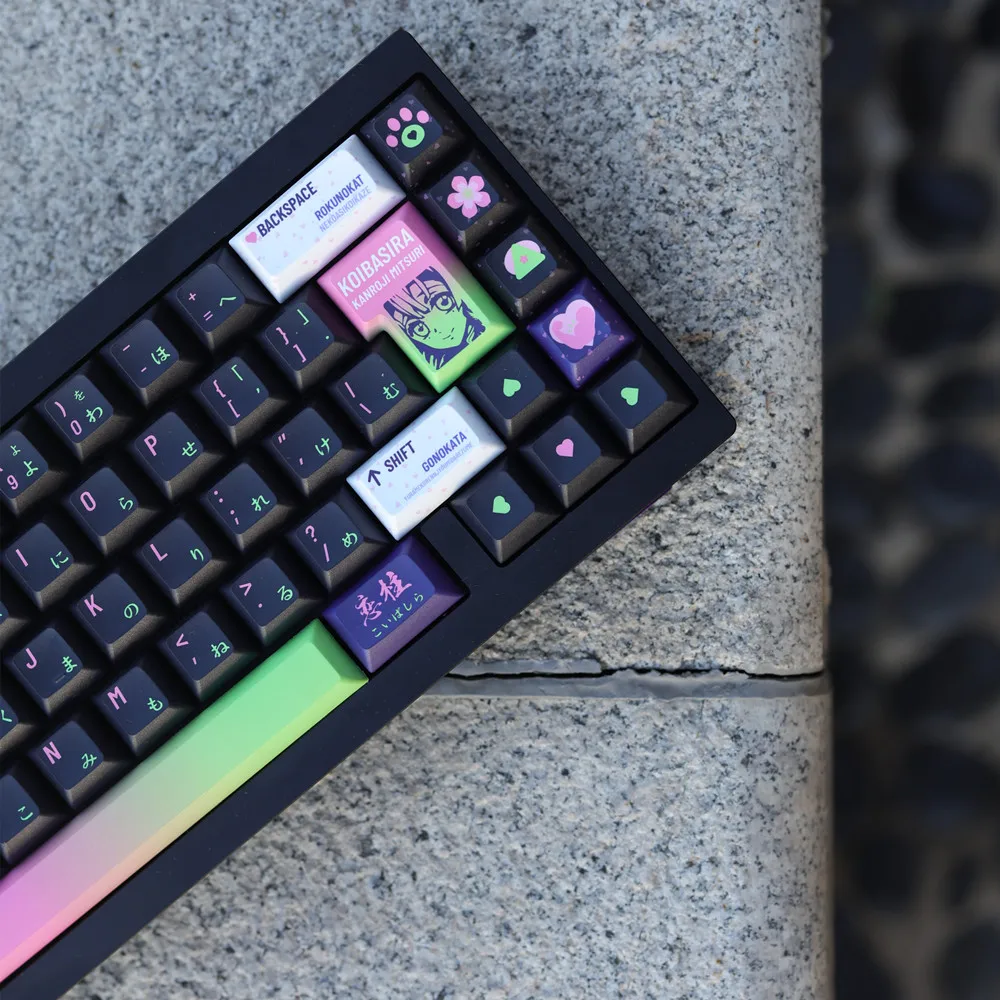 Teclado mecánico japonés de columna de amor con 140 teclas, teclado KCA, perfil de tinte, sublimación, juegos de Anime PBT para GH60 61/64/68 RK84 - imagen 4