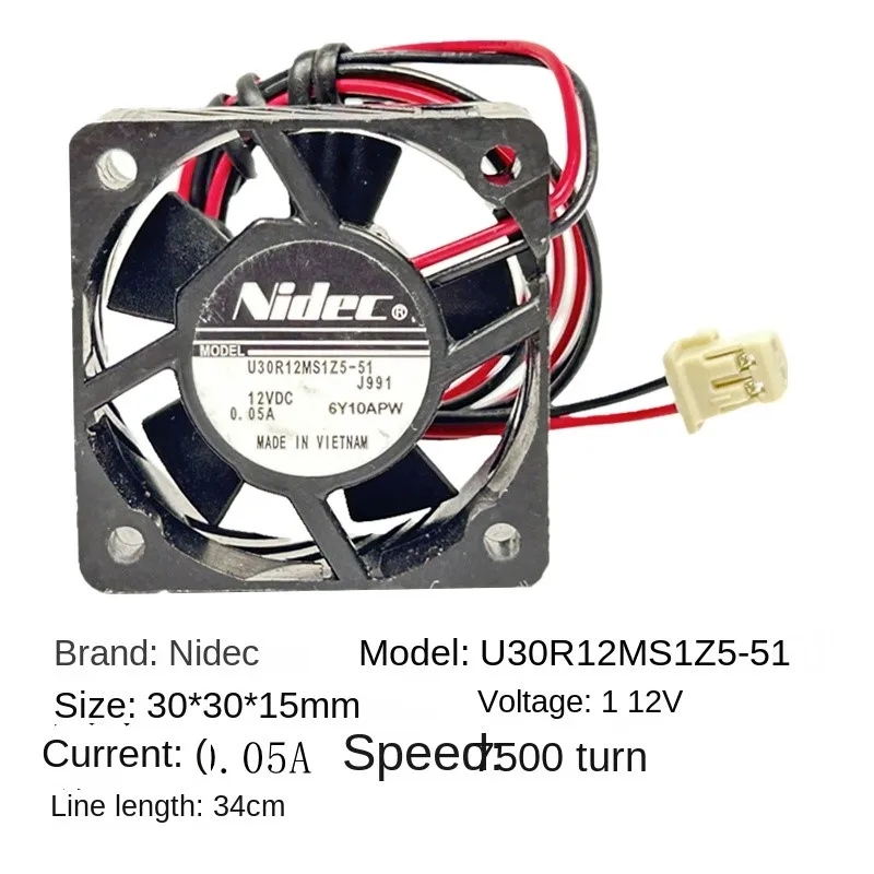 Pequeño ventilador axial sin escobillas DC 12V 30x15mm 30mm 3cm 7500RPM para refrigeración de dispositivos electrónicos - imagen 3