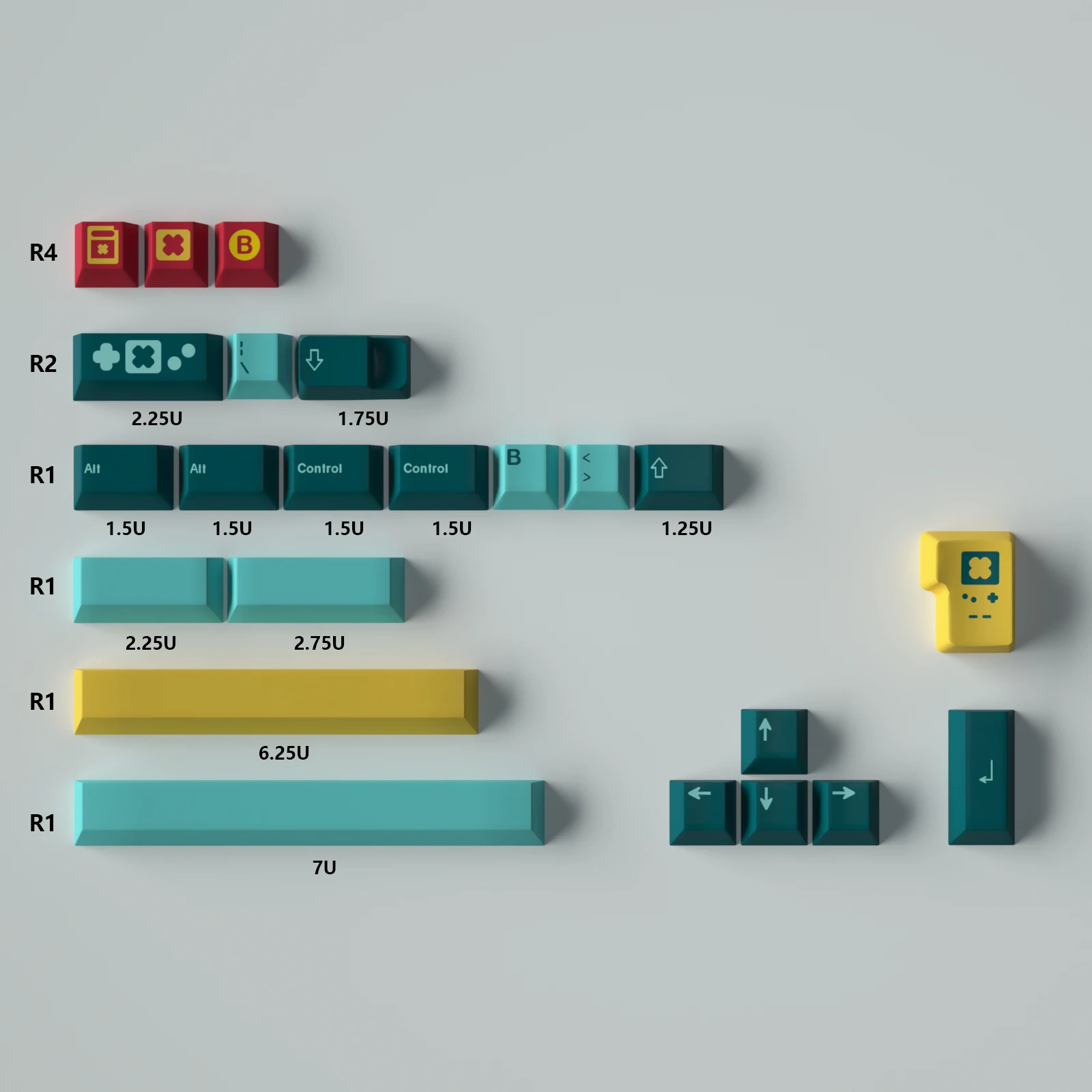 GMK-Juego de juegos Retro de 129 teclas, DYE-SUB PBT, teclas con personalidad personalizada en inglés, teclas de perfil de cereza para teclado mecánico 61/64 - imagen 3