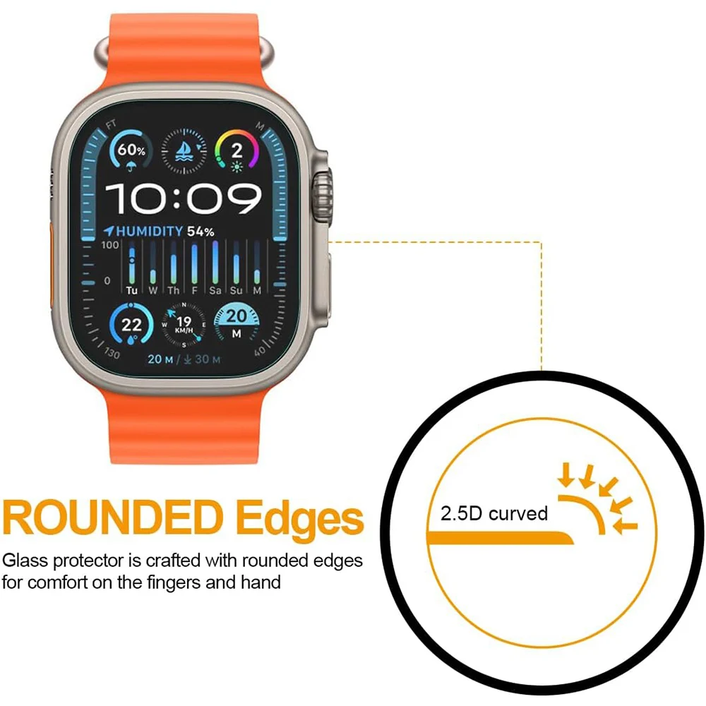 3 uds Protector de pantalla de vidrio templado para Apple Watch Ultra 3 2 1 49MM 49 MM protección de película accesorio protector de pantalla - imagen 2