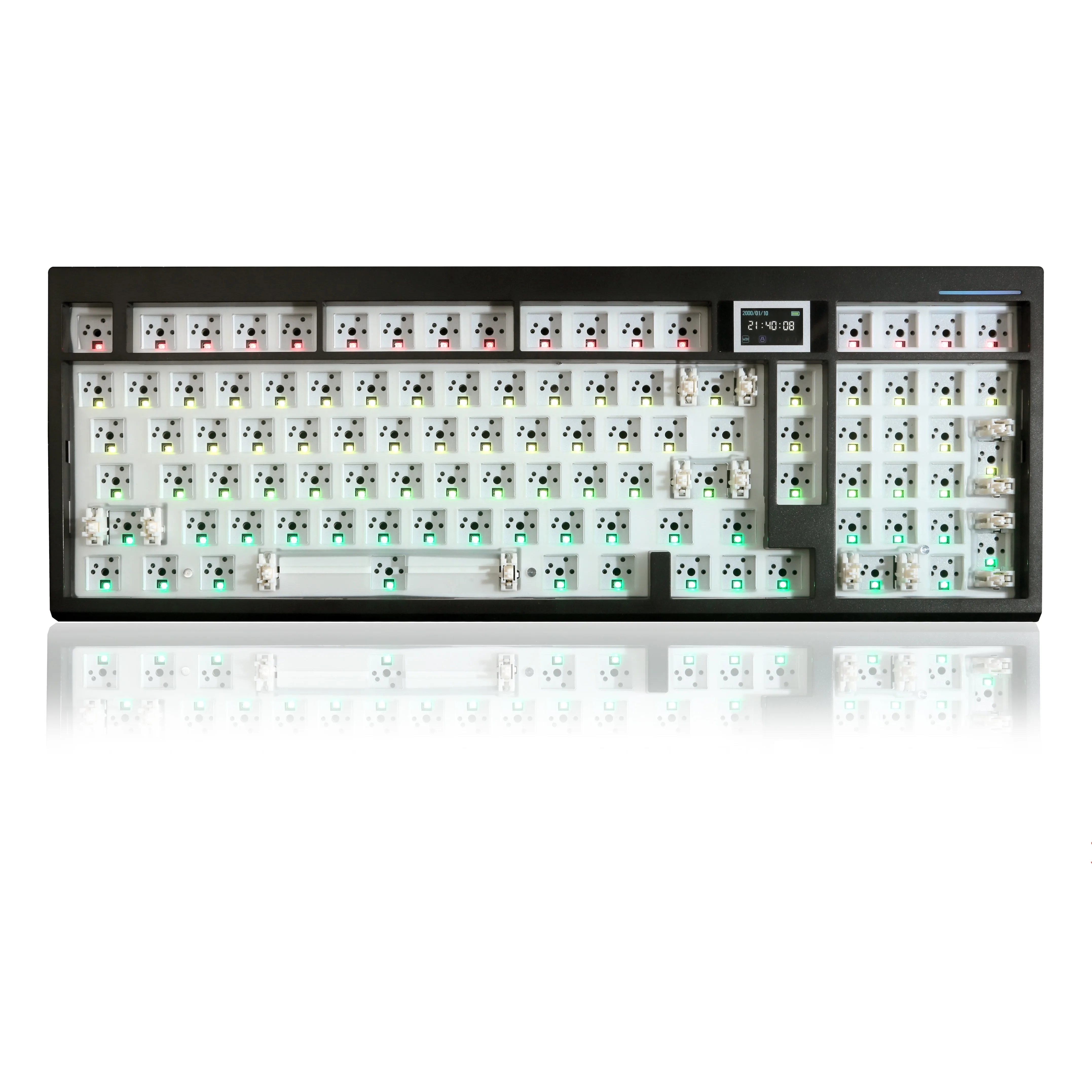 GMK98 estructura de junta Bluetooth 2,4G inalámbrico intercambiable en caliente Kit de teclado mecánico personalizado RGB retroiluminado compatible con VIA/QMK