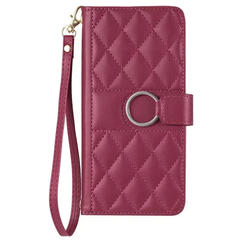 Funda con ranuras para tarjetas tipo billetera para Xiaomi Redmi 12, Funda para Xaomi Redmi 12 5G, Funda de cuero Xiaomi Redmi12 12C, Funda estilo rombo - imagen 3