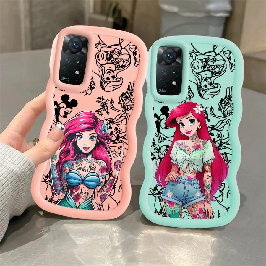 Funda de teléfono suave con tatuaje de Disney Ariel Princess para Xiaomi Redmi Note 10 12 9 14 Pro Plus 8 13 11 - imagen 4