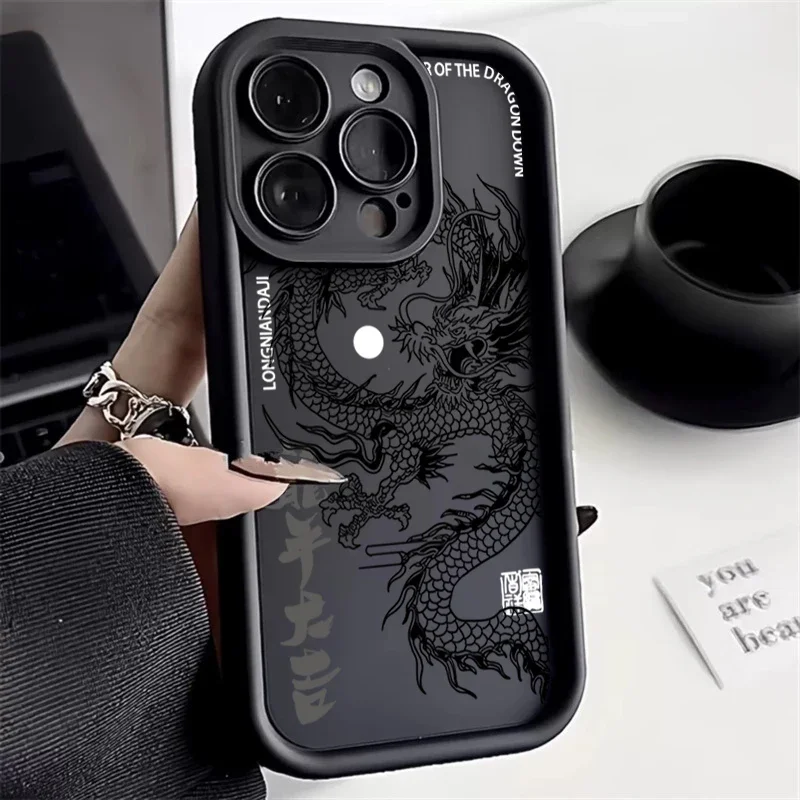 Funda de lujo con tótem de dragón para Xiaomi Redmi 14C 13C 12C 4G Note 14 13 12 11 Pro Plus 5G 12S 11S 10S 10 Pro Max, funda a prueba de golpes - imagen 5