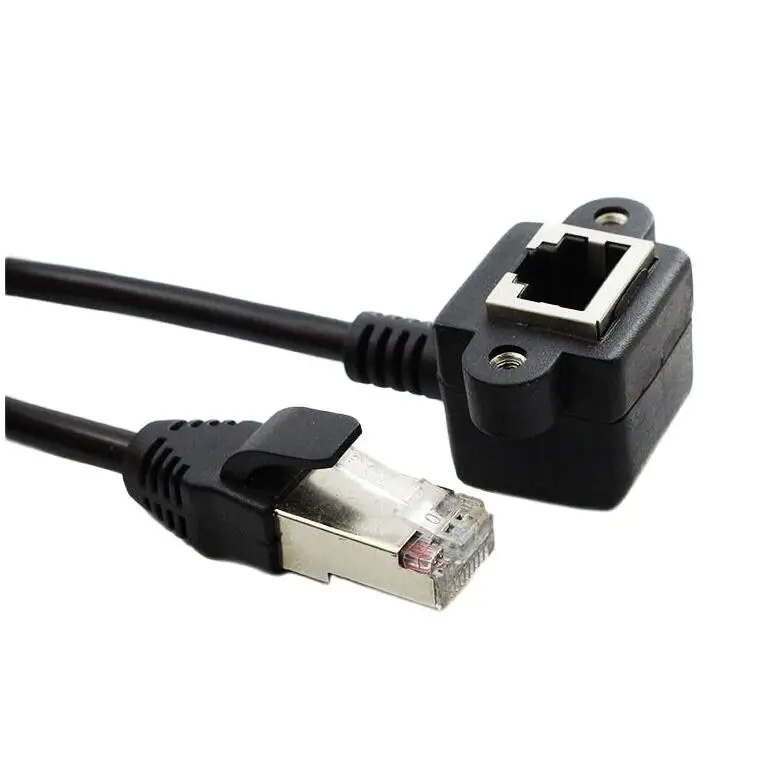 Cable extensor RJ45 en ángulo recto de 90 grados para montaje en panel