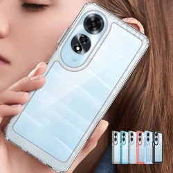 Funda antigolpes transparente OPPO A60 con diseño multicolor
