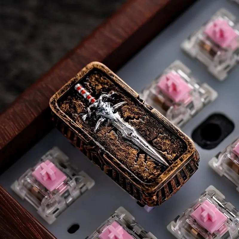 World of Warcraft Frostmourne-teclas de Anime para teclado mecánico, tapas de resina para tecla Backspace 2U, teclas personalizadas, regalos para jugadores de PC