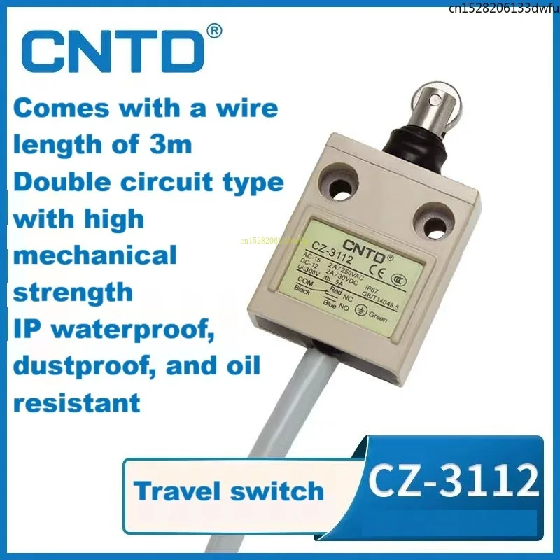 CNTD Micro interruptor de límite reinicio automático CZ-3112 viaje con rueda contacto plateado