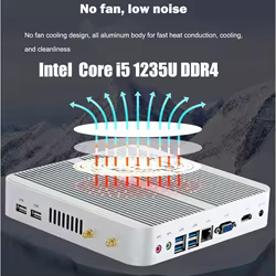 Mini PC Intel i5-1235U Sin Ventilador, 32 GB DDR4 y WiFi 6