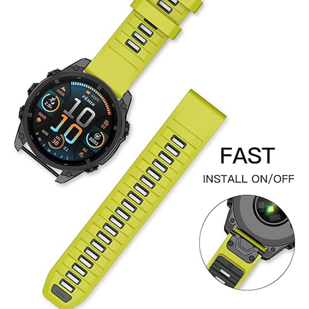 Correa de reloj QuickFit 22mm 26mm Fenix8 para Garmin Fenix E 8 Pro 47mm 51mm 7 7X 6 6X/Epix/Enduro 3 pulsera de silicona de dos tonos - imagen 5