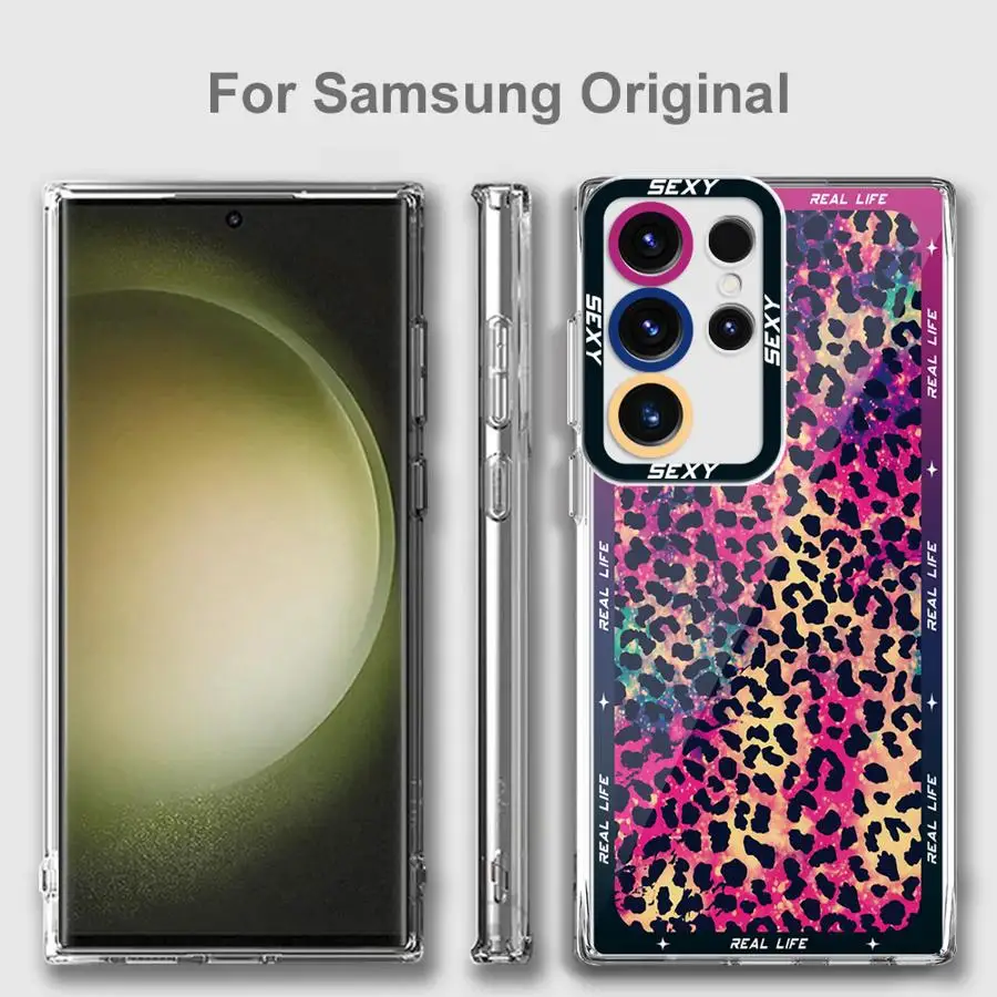 Funda de teléfono con estampado de leopardo de Color para Galaxy note 20, 20Ultra, S21, S23, S22, S20, S24 Plus, S20, S23, S22, S21, S24, S23 Ultra, S20, S23, S21 FE - imagen 3