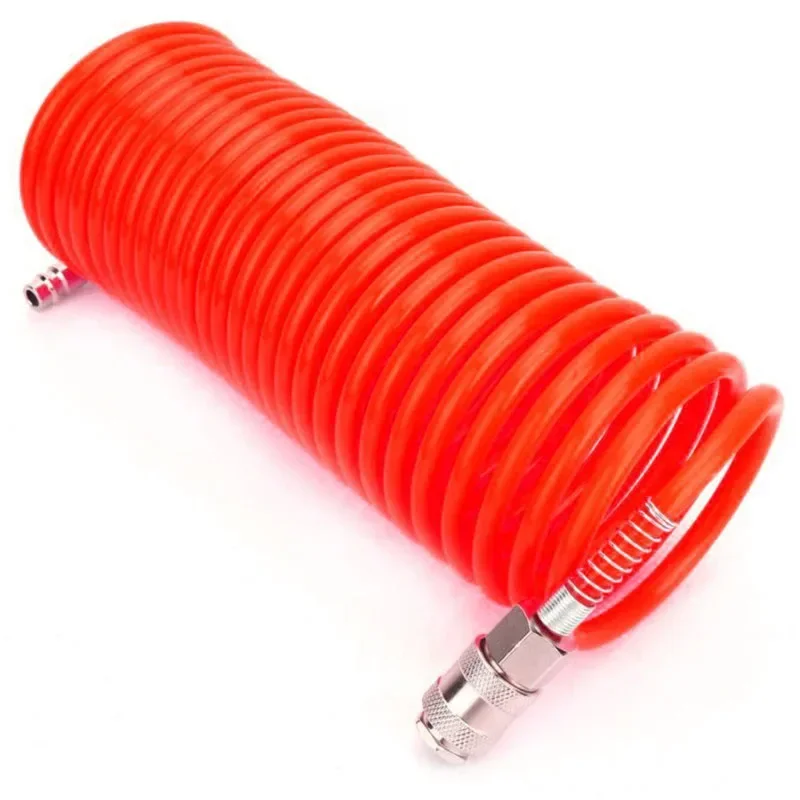 Manguera de aire neumática de 6M/9M, tubo de PU con conector europeo, resorte retráctil, tubo de acoplamiento rápido de la UE, piezas de montaje de compresor de aire - imagen 5