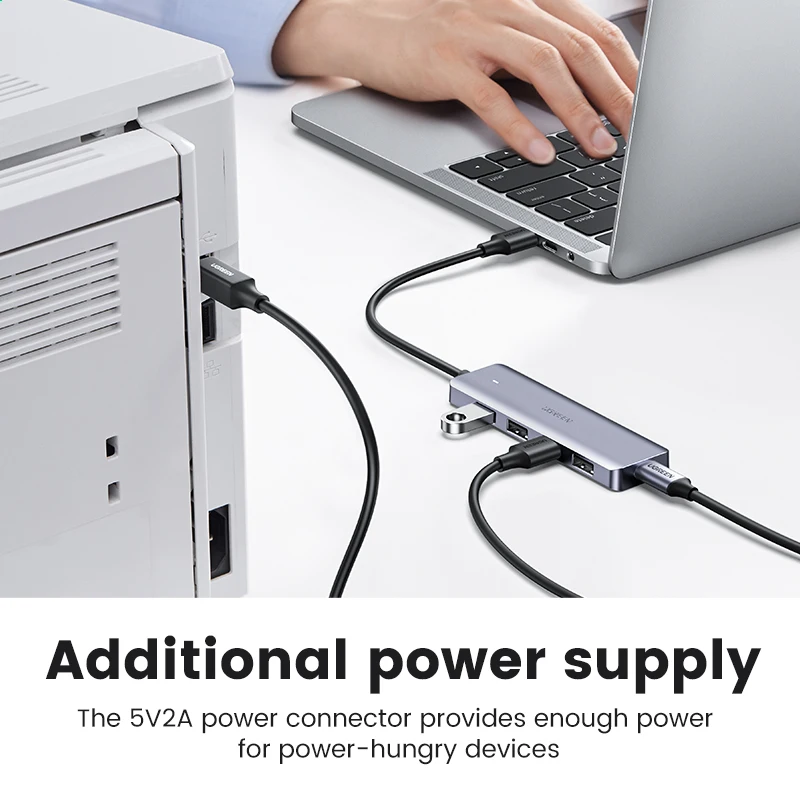 UGREEN USB HUB 4 puertos USB-A divisor adaptador expansor USB ultrafino para ratón teclado MacBook accesorios para ordenador portátil XBOX PS5 - imagen 4