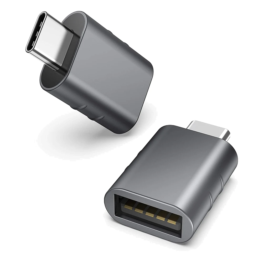Paquete de 2 adaptadores USB C a USB, adaptador Syntech USB-C macho a USB 3,0 hembra Compatible con MacBook Pro después de 2016