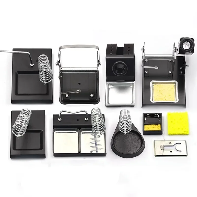 Soporte de soldador para estación de soldadura, punta de hierro con esponja de limpieza de soldadura, accesorios de soldadura eléctrica