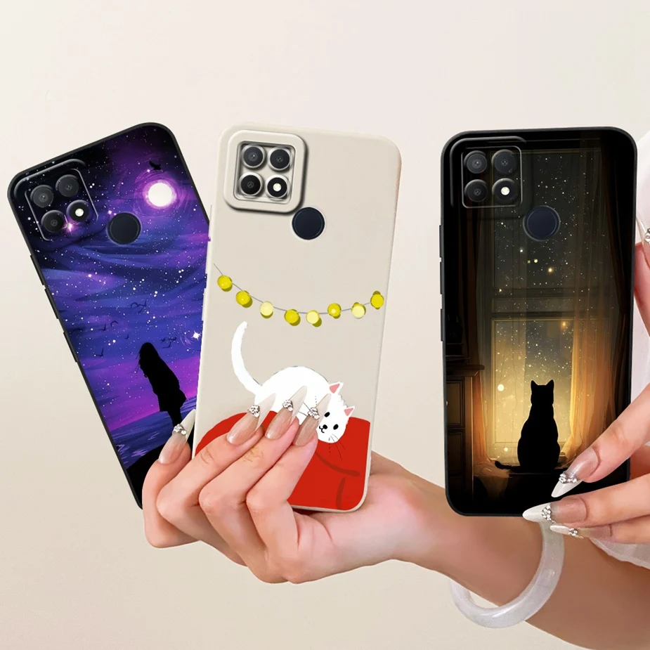 Para Oppo A15 funda CPH2185 lindo conejo cubierta de dibujos animados a prueba de golpes suave TPU fundas de teléfono para Oppo A15s A 15 s OppoA15 OppoA15s Fundas - imagen 2