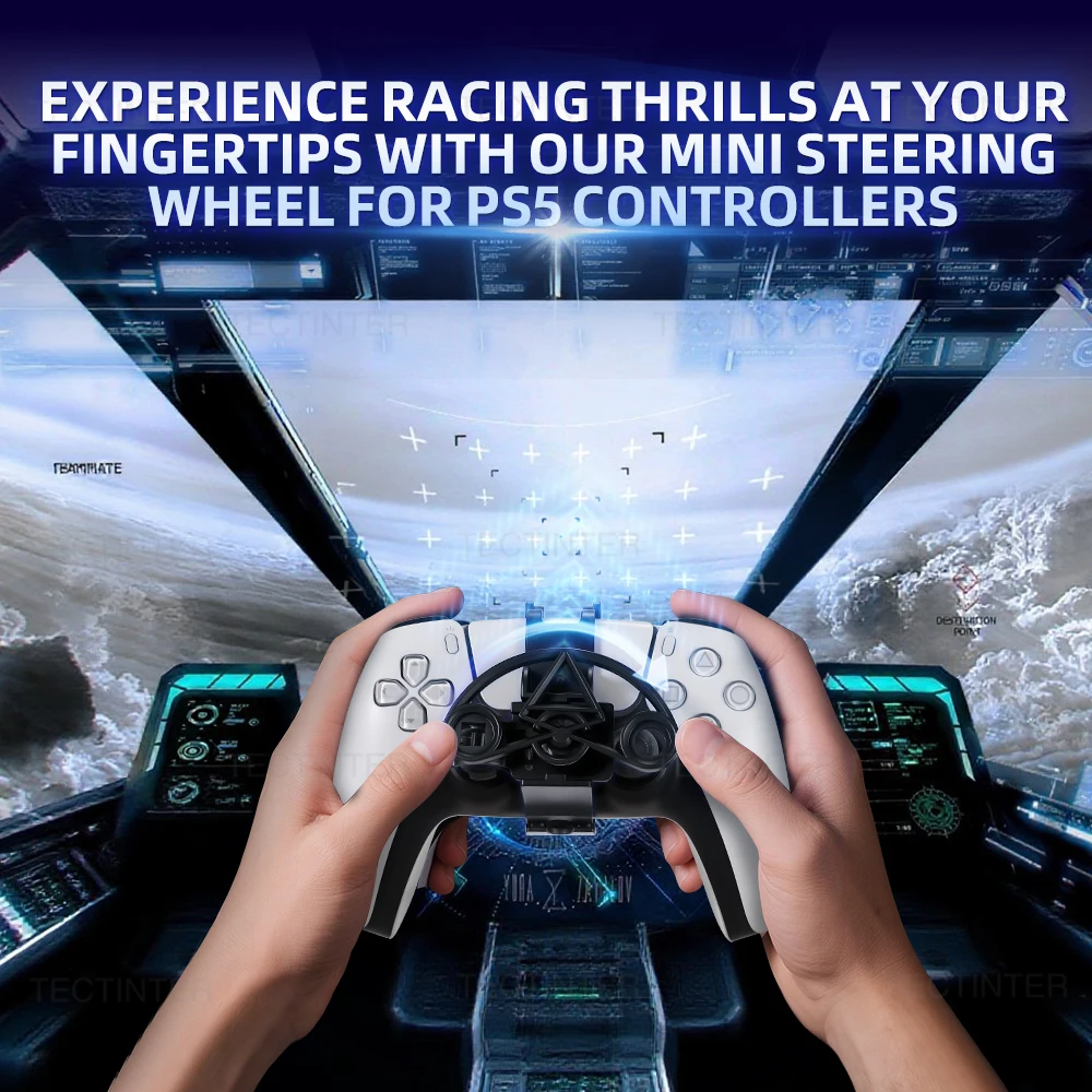 Para controlador de PS5, Mini volante, juegos de carreras, reemplazo de mando, juegos mejorados para accesorios auxiliares de dirección de PS5 - imagen 3