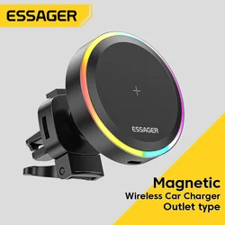 Soporte Móvil Coche Essager Magnético 15W Carga Inalámbrica Qi