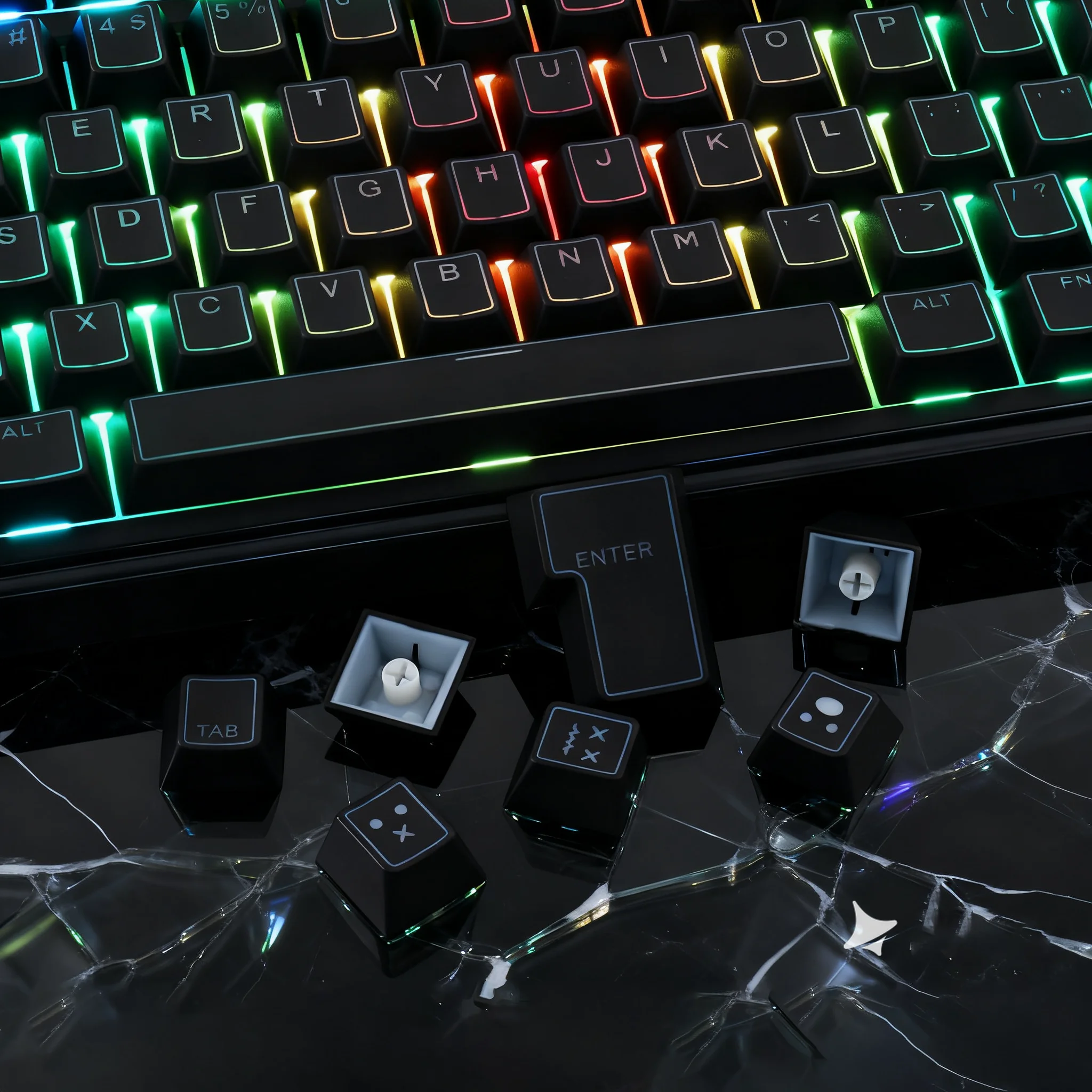 Teclas retroiluminadas RGB con perfil de cereza, 142 teclas, brillantes a través de teclas PBT de doble disparo para interruptores Cherry MX, Teclado mecánico - imagen 2