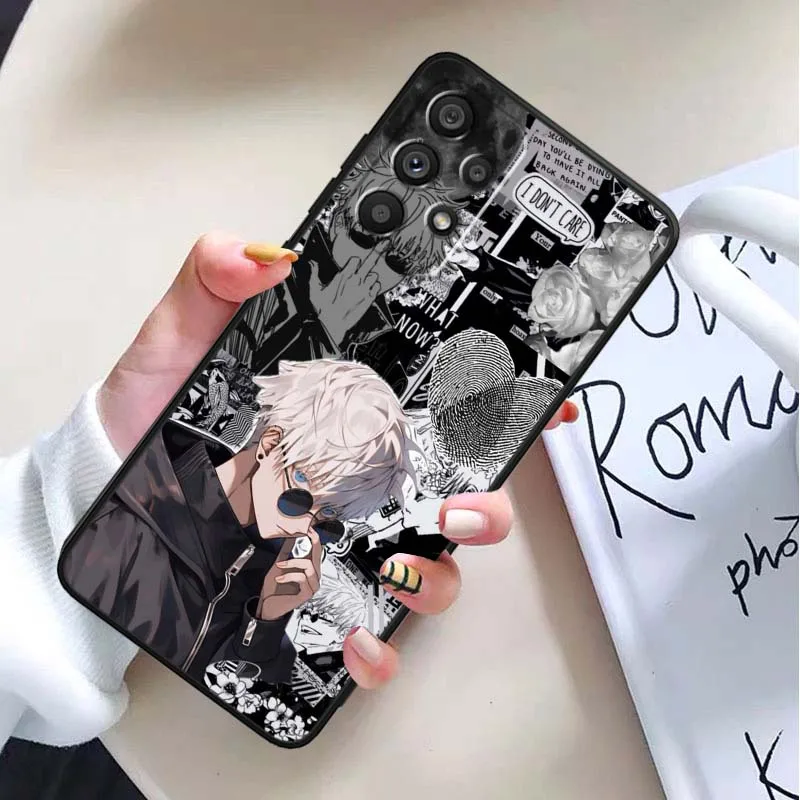 Gojo Satoru Anime para Samsung Galaxy A11 A12 A13 A14 A15 A16 A20E A20S A21 A21S A22 A23 funda de teléfono negra - imagen 3