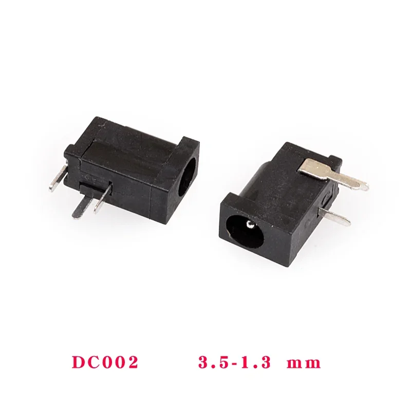 10 Uds DC-002 DC-005 3,5*1,3mm 5,5*2,1mm/2,5mm conector de toma de corriente CC negro DC002 DC005 enchufe macho/hembra enchufe macho CC - imagen 3