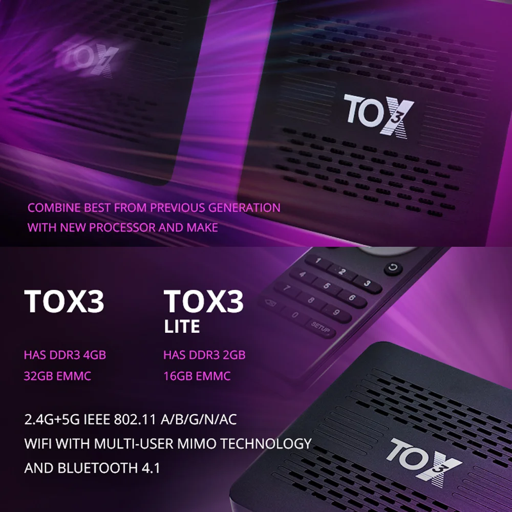 TOX3 Android 11 TV Box Amlogic S905X4 2,4G 5G Wifi Dual BT4.1 4K USB3.0 4GB 32GB 1000M Set Top Box reproductor multimedia PK TOX1 - imagen 5
