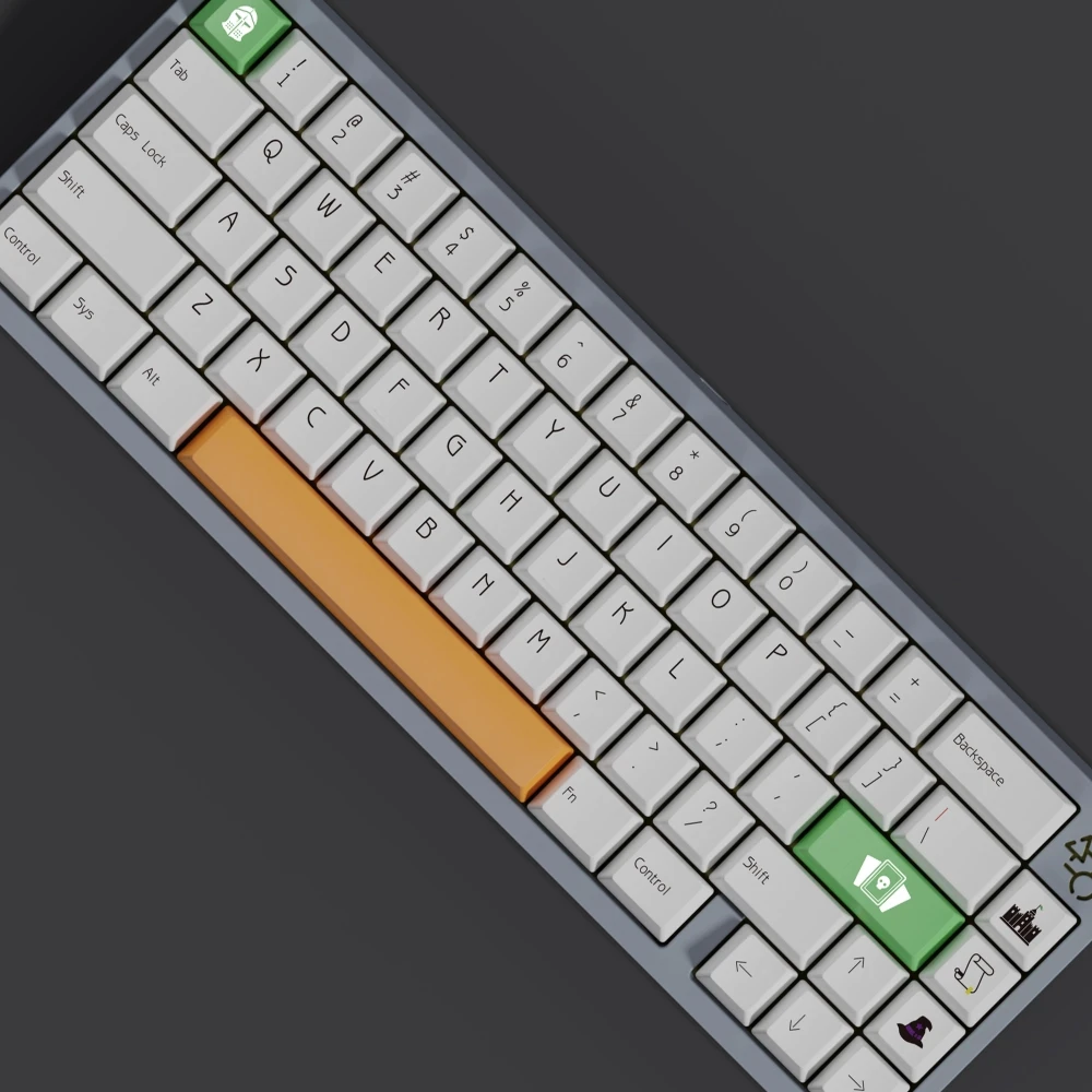 Juego de teclas W & D PBT Dye subcama, perfil de cereza, teclas a prueba de luz para teclado MX Switch, 7U Barra espaciadora dividida, doble B, 1 Juego - imagen 5