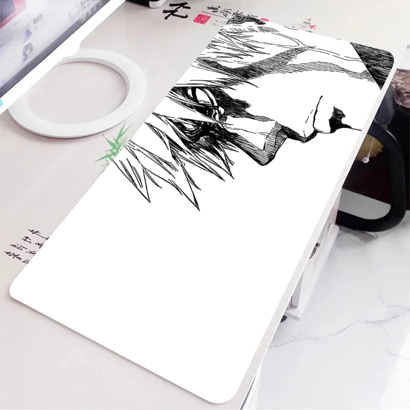 Alfombrilla de ratón Anime Bleach XXL, accesorio para juegos, alfombrilla de ratón grande en blanco y negro, alfombrilla para escritorio de oficina, teclado, alfombra extendida, alfombrillas para ratón