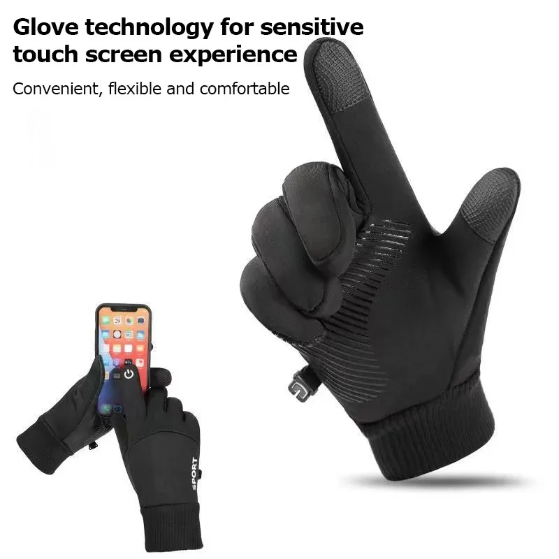 Guantes de invierno para hombre y mujer, guantes cálidos con pantalla táctil, resistentes al agua, guantes térmicos a prueba de viento para correr, ciclismo, conducir y esquiar - imagen 5