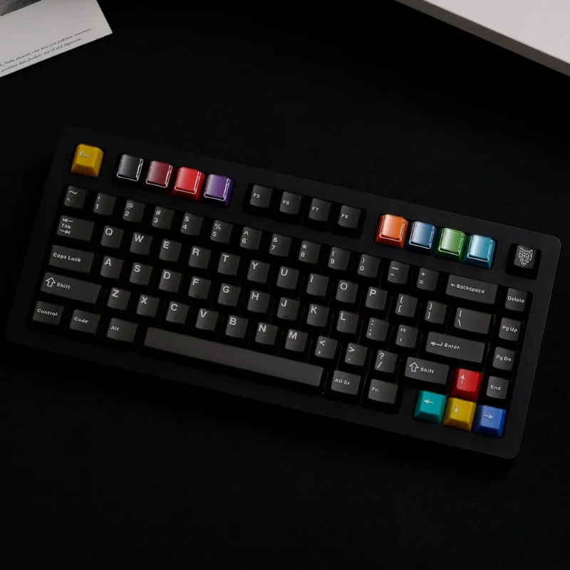 GMK juego de teclas con tema de neón, tapa de teclado translúcida personalizada, perfil de cereza, tapa de tecla de juego para teclado mecánico, regalo, 130 teclas, ABS - imagen 2