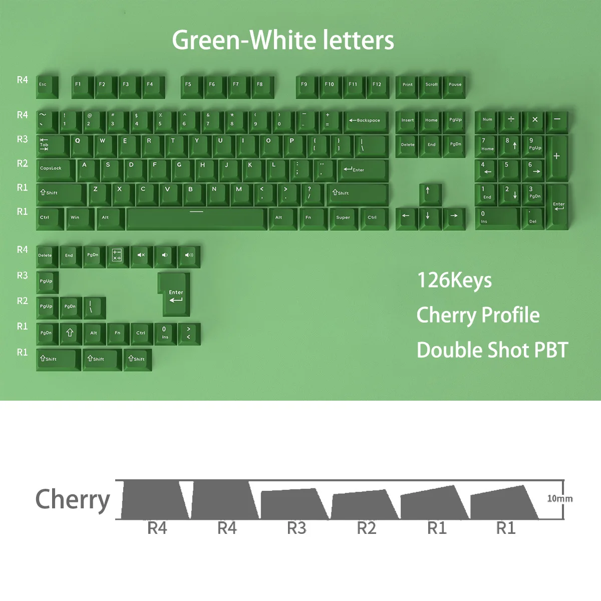 Green-white letters