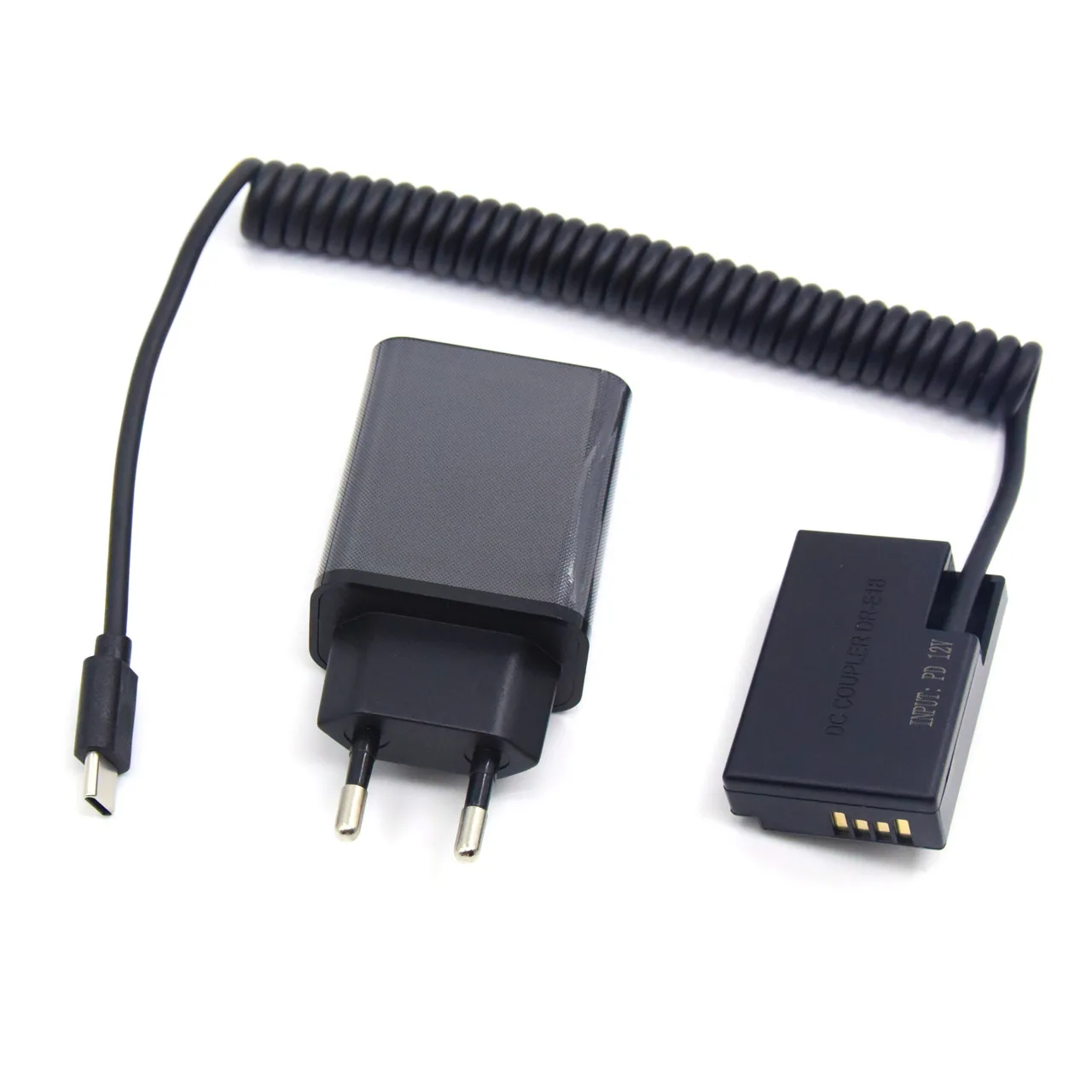 LP-E17 batería ficticia DR-E18 acoplador de CC Cable de banco de energía USB C y cargador PD para Canon EOS RP 77D 250D R10 X9 X9i X10 T6i T7i T8i - imagen 2