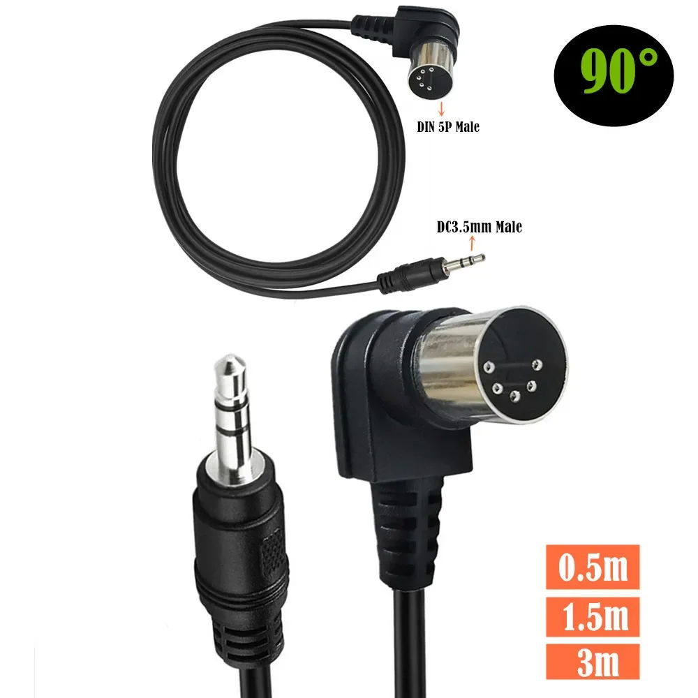 Cable de audio con conector MIDI TRS de 5 DIN a 3,5 mm, enchufe estéreo de 5 pines a 3,5 mm compatible con teléfonos inteligentes, cuadernos de PC, amplificadores