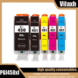 Vilaxh PGI-450 CLI-451 IGP 450 cartucho de tinta para Canon PGI450 CLI451 PIXMA IP7240 MG5440 MG5540 MG6440 MG6640 MG5640 MX924 MX724
