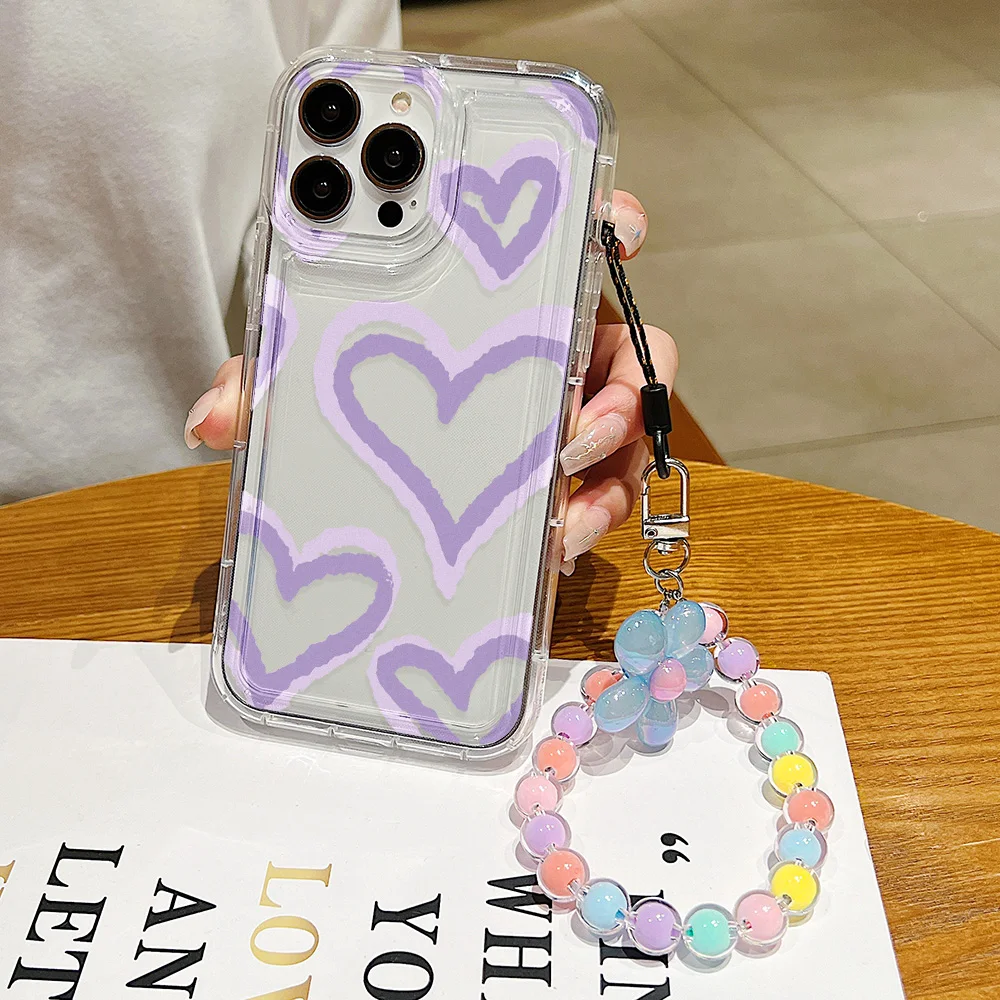 Funda de silicona suave a prueba de golpes para iPhone, carcasa de lujo con correa para la muñeca, compatible con modelos 13, 14, 12, 11, 15 Pro Max, XR, X, XS, 7, 8 Plus, 6s, SE, 2020 - imagen 5