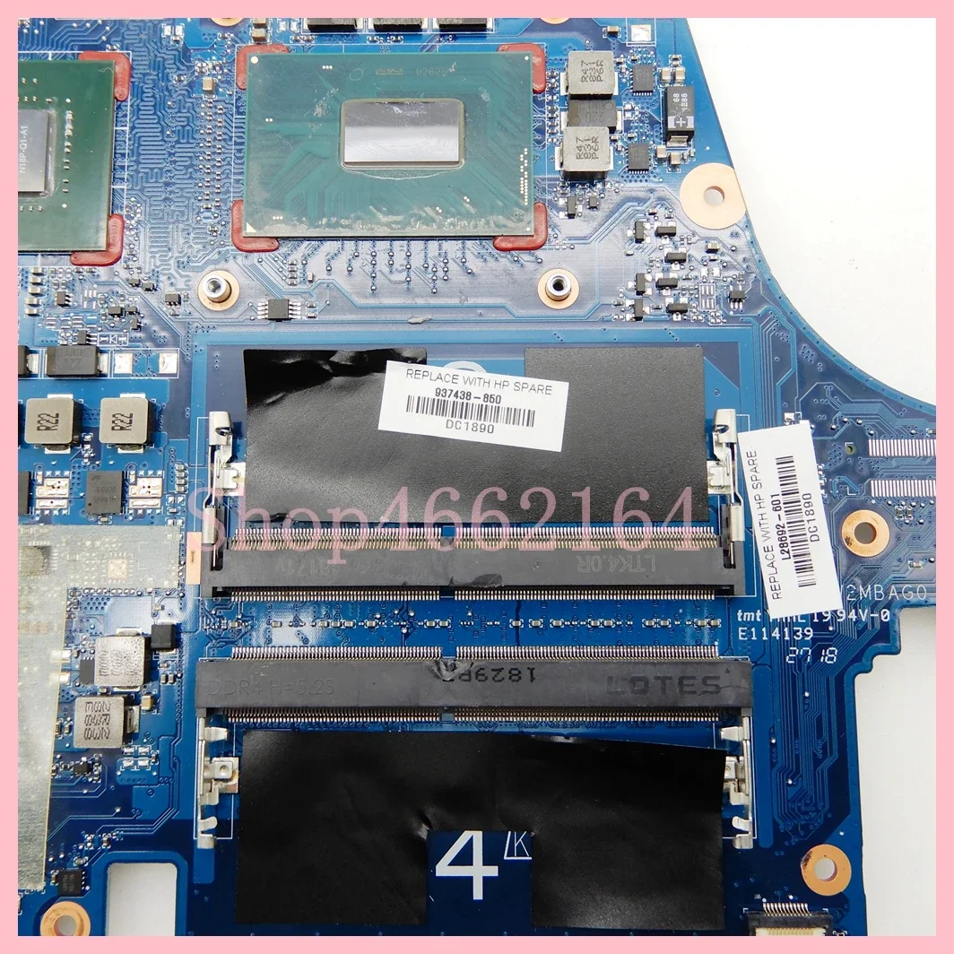 DA0XW2MBAG0 con i7-8750H/i7-8850H CPU P1000-V4G GPU placa base para ordenador portátil HP Zbook 15 G5 placa base 100% probado OK - imagen 3