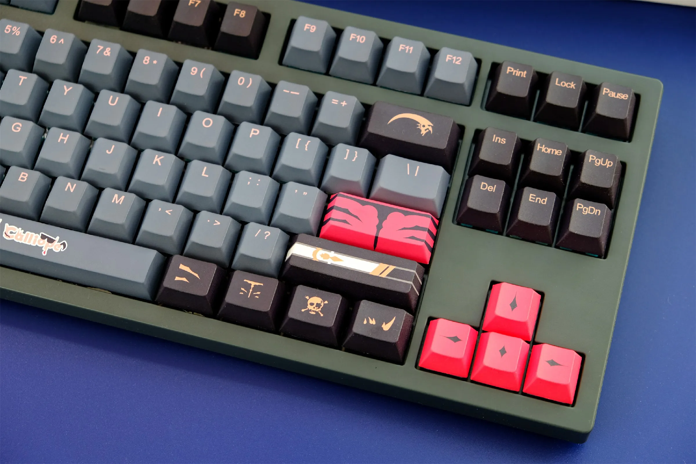 135 teclas Vtuber Mori Calliope linda chica PBT cereza altura teclas para interruptor MX DIY teclado mecánico personalizado juego regalo - imagen 3