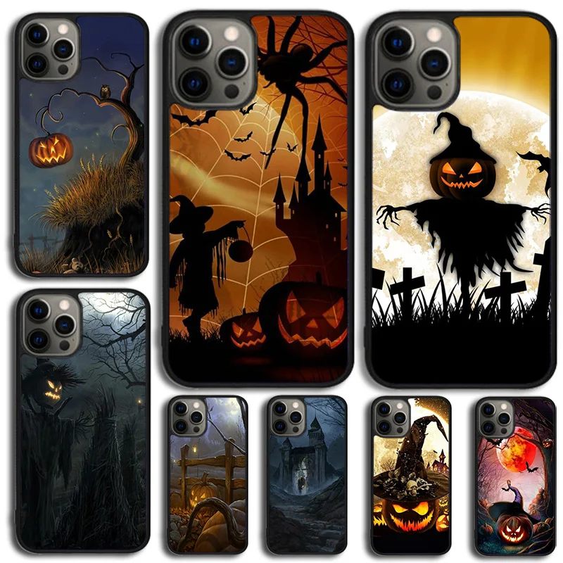 Funda de teléfono Noche de Halloween para iPhone 17 Air 11 12 13 15 16 14 Pro MAX Plus