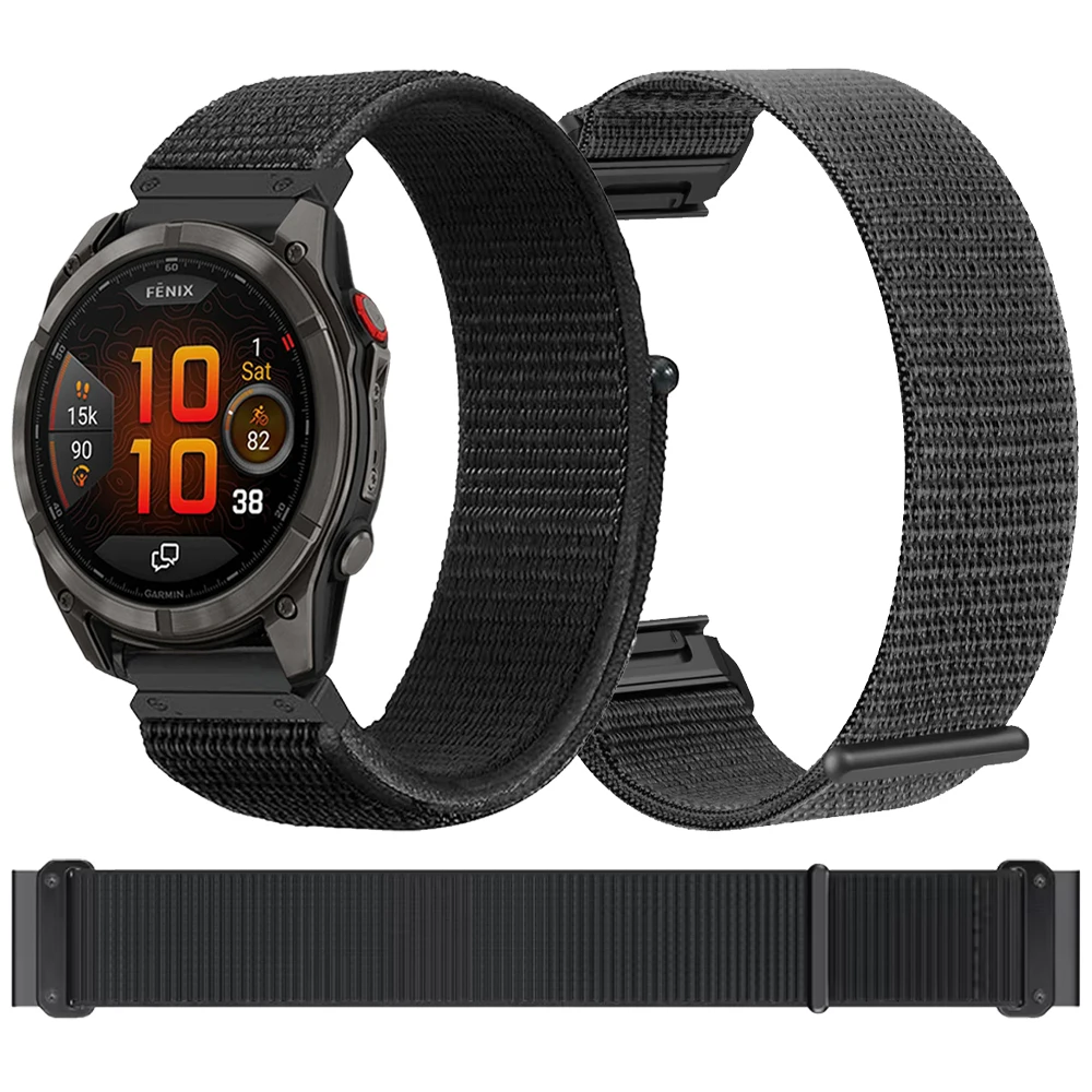 Correa de nailon QuickFit de 22mm y 26mm para reloj Garmin Fenix 8 E 7 7X 6 6X 5 5X/Epix Pro/Enduro 3 2/Tactix 8 7 Pro Delta Bravo