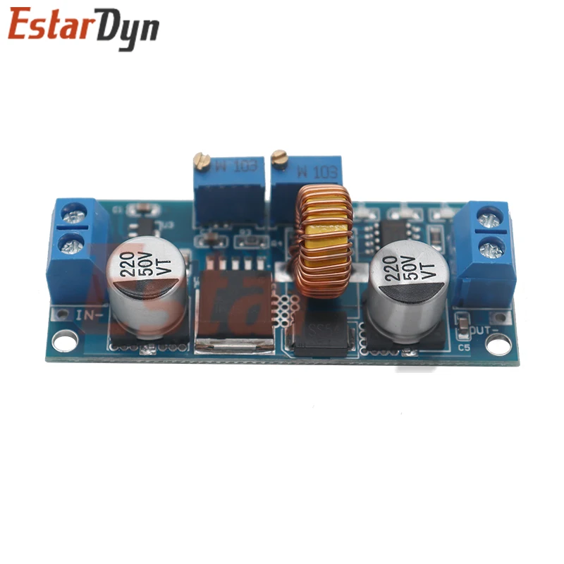 Placa de cargador de litio CC/CV 5A XL4015 ajustable 6-38V a 1,25-36V DC módulo reductor de fuente de alimentación - imagen 3