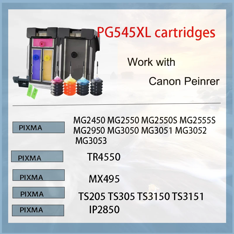 Vilaxh PG-545 CL-546 PG 545 cartucho de tinta rellenable para Canon PG545 CL546 Pixma IP2850 MG2450 MG2455 MG2550 MG2950 MX495 - imagen 4